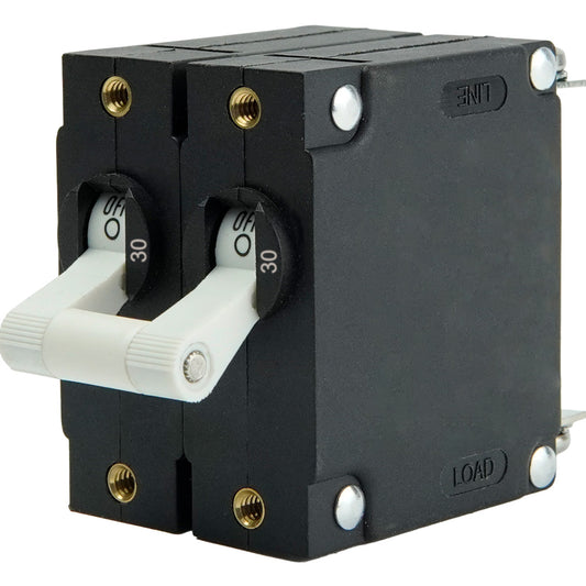 Egis A Series White Toggle Panel Mount Circuit Breaker - Dual Pole 30A [3202-30]