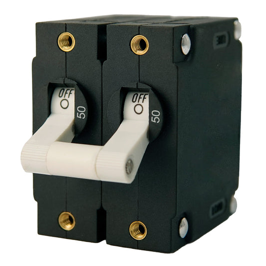 Egis A Series White Toggle Panel Mount Circuit Breaker - Dual Pole 50A [3202-50]