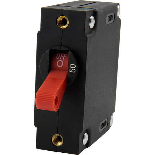 Egis A Series Red Toggle Panel Mount Circuit Breaker - Single Pole 50A [3221-50]