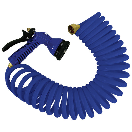 Whitecap 50 Blue Coiled Hose w/Adjustable Nozzle [P-0442B]